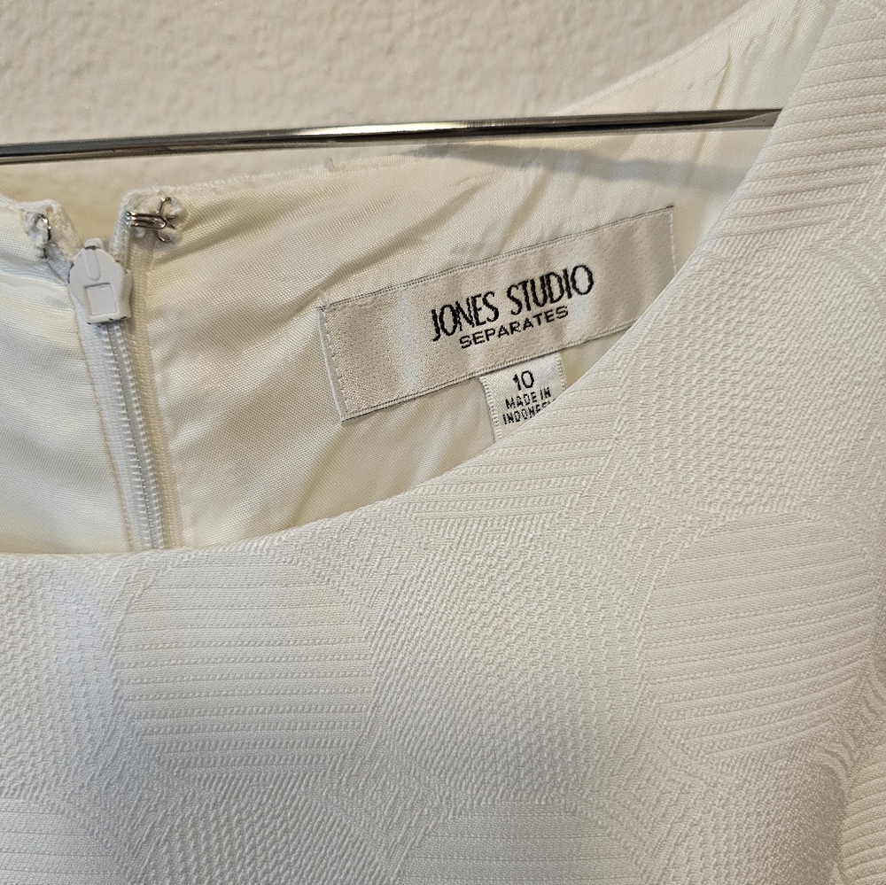 Size 10 Jones Studio Separates White Dress - Picture 3 of 4